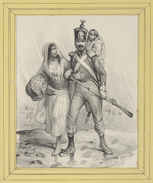 Victor Adam, Soldier with a woman on his arm and a child on his back