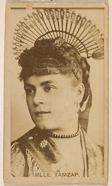 Kinney Brothers Tobacco Company, Mlle. Tamzap, from the Actresses series (N245) issued by Kinney Brothers to promote Sweet Caporal Cigarettes