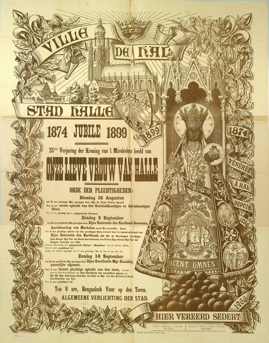Anonym, STAD HALLE; 1874 JUBILE 1899; ONZE LIEVE VROUW VAN HALLE