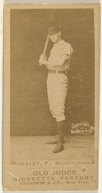 Goodwin & Company, John J. "Egyptian" Healy, Pitcher, Washington Nationals, from the Old Judge series (N172) for Old Judge Cigarettes
