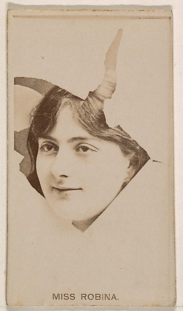 Kinney Brothers Tobacco Company, Miss Robina, from the Actresses series (N245) issued by Kinney Brothers to promote Sweet Caporal Cigarettes