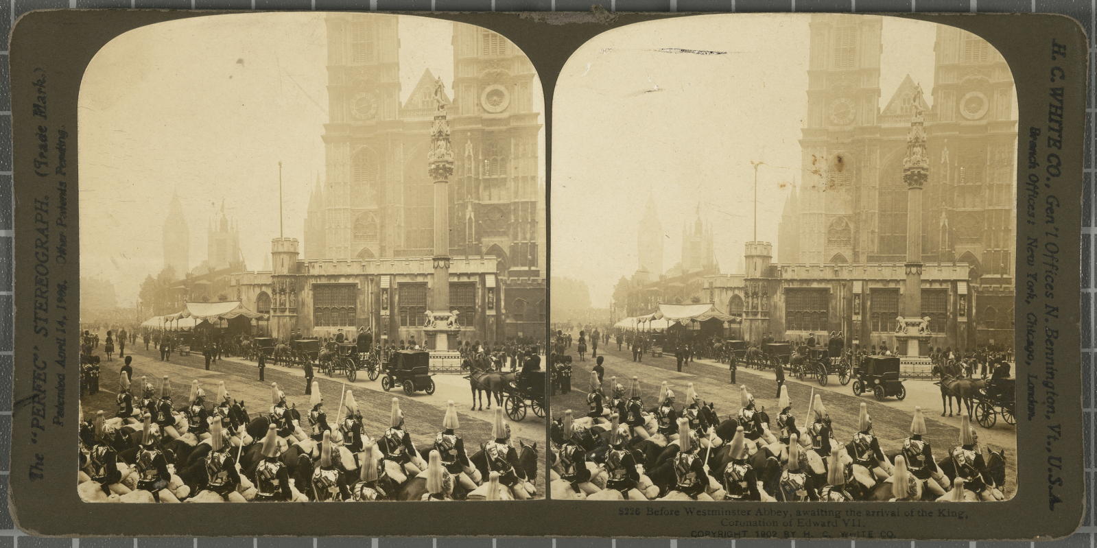 Desconegut, Before Westminster Abbey, awaiting the 不 the King, Coronation of Edward VII White, H.C. & Co., The\ ‘Perfec\’ Stereograph
