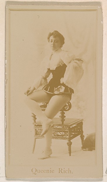 Kinney Brothers Tobacco Company, Queenie Rich, from the Actresses series (N245) issued by Kinney Brothers to promote Sweet Caporal Cigarettes