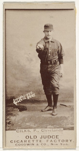 Goodwin & Company, Robert James "Bob" Gilks, Pitcher, Cleveland, from the Old Judge series (N172) for Old Judge Cigarettes