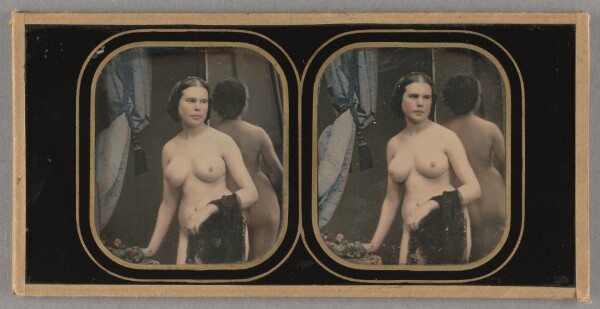 Unknown, [Female Nude with Hand on Table, Standing]