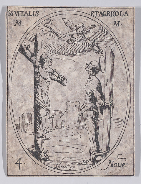 Jacques Callot, S. Vital et S. Agricole (St. Vitalis and St. Agricola), November 4th, from "Les Images De Tous Les Saincts et Saintes de L'Année" (Images of All of the Saints and Religious Events of the Year)