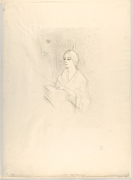 Henri de Toulouse-Lautrec, Léonie Yahne in her dressing room, in L'Age Difficile