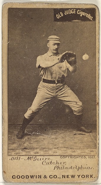 Goodwin & Company, James Thomas "Deacon" McGuire, Catcher, Philadelphia, from the Old Judge series (N172) for Old Judge Cigarettes