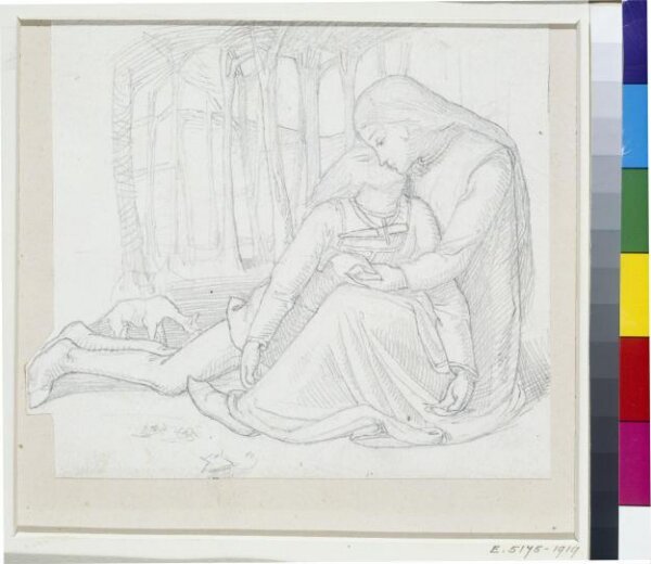 Simeon Solomon, Saint Margaret of Cortona and her Dead Lover