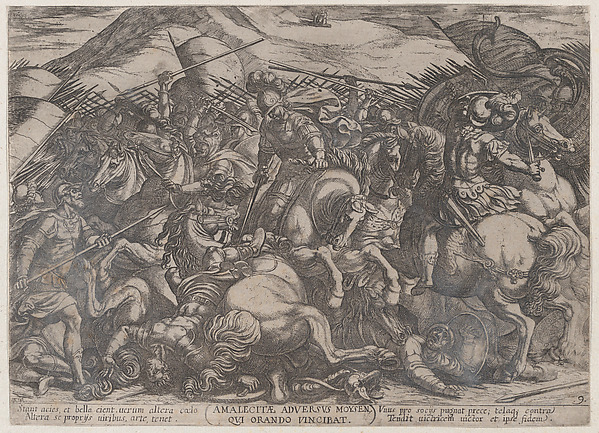 Antonio Tempesta, Plate 9: The Israelites Battling the Amalekites, from "The Battles of the Old Testament"