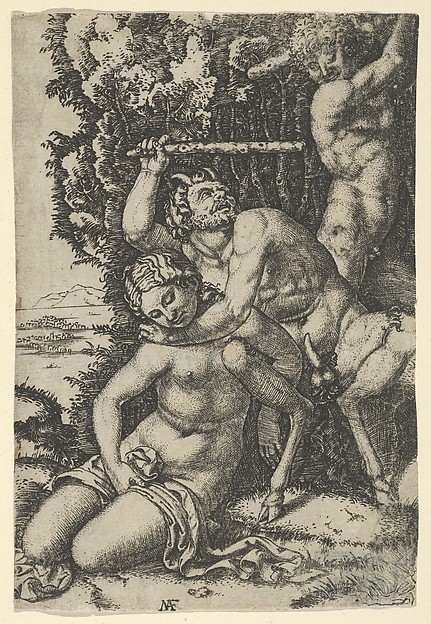 Anonymous, A satyr fighting for a nymph