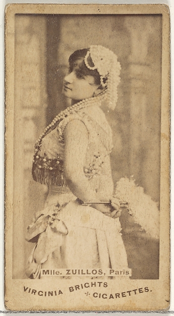 Allen & Ginter, Mlle. Zuillos, Paris, from the Actors and Actresses series (N45, Type 1) for Virginia Brights Cigarettes