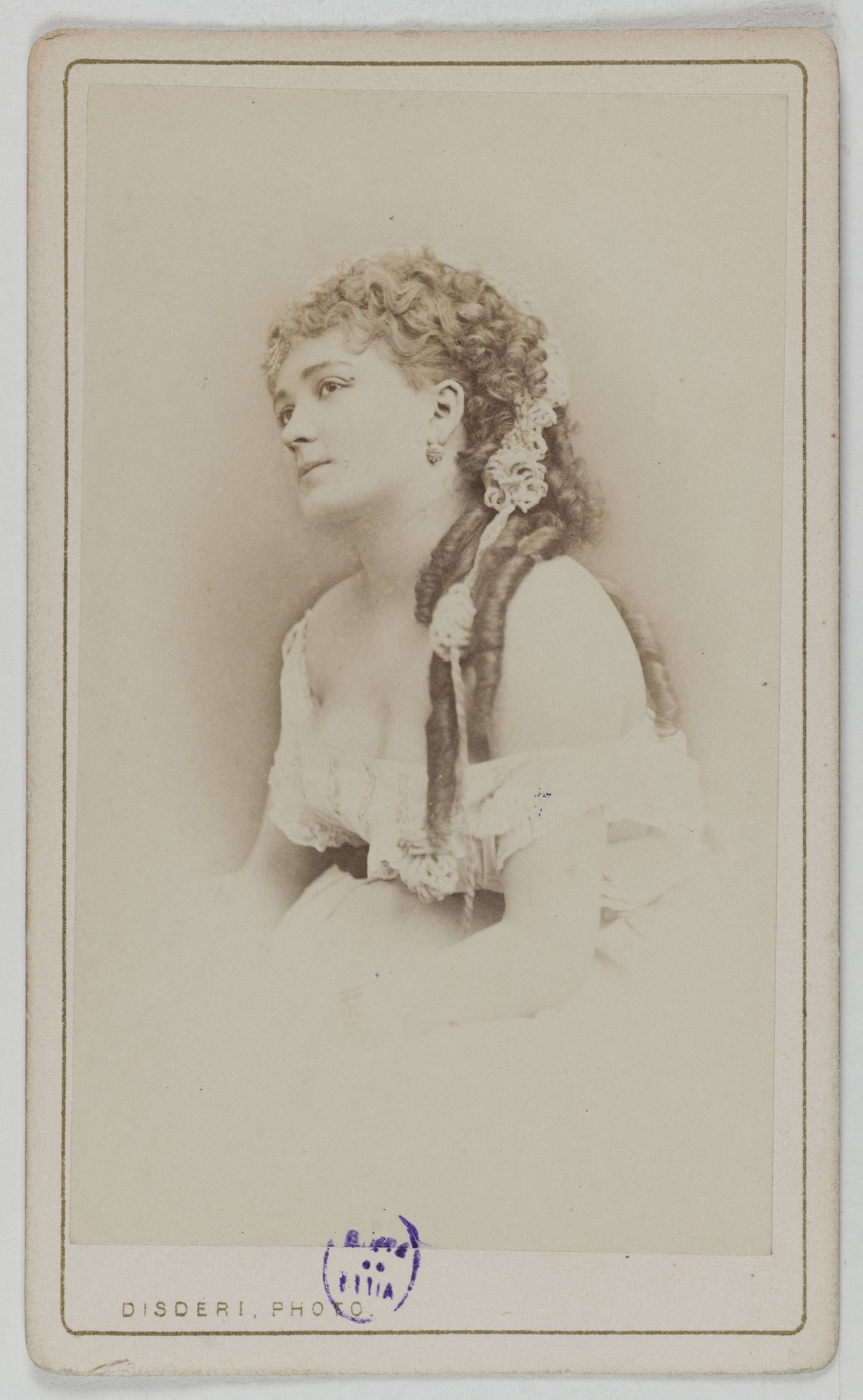 André-Adolphe-Eugène Disdéri, Portrait de Berthe Legrand (Adèle Blanchart dite, 1850-1910), (actrice)