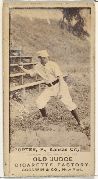 Goodwin & Company, Walter Henry Porter, Pitcher, Kansas City Cowboys, from the Old Judge series (N172) for Old Judge Cigarettes