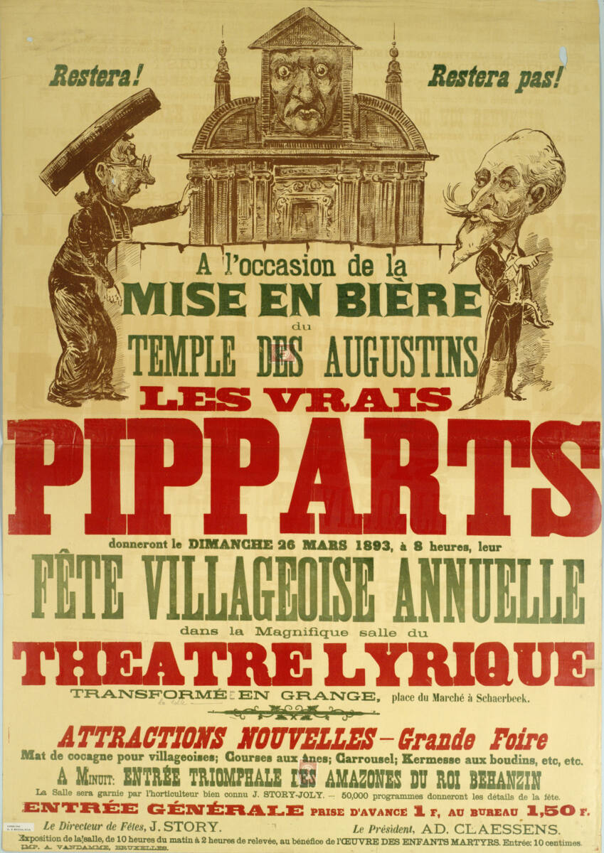 Anonym, MISE EN BIÈRE DU TEMPLE DES AUGUSTINS; LES VRAIS PIPPARTS; le DIMANCHE 26 MARS 1893; THEATRE LYRIQUE
