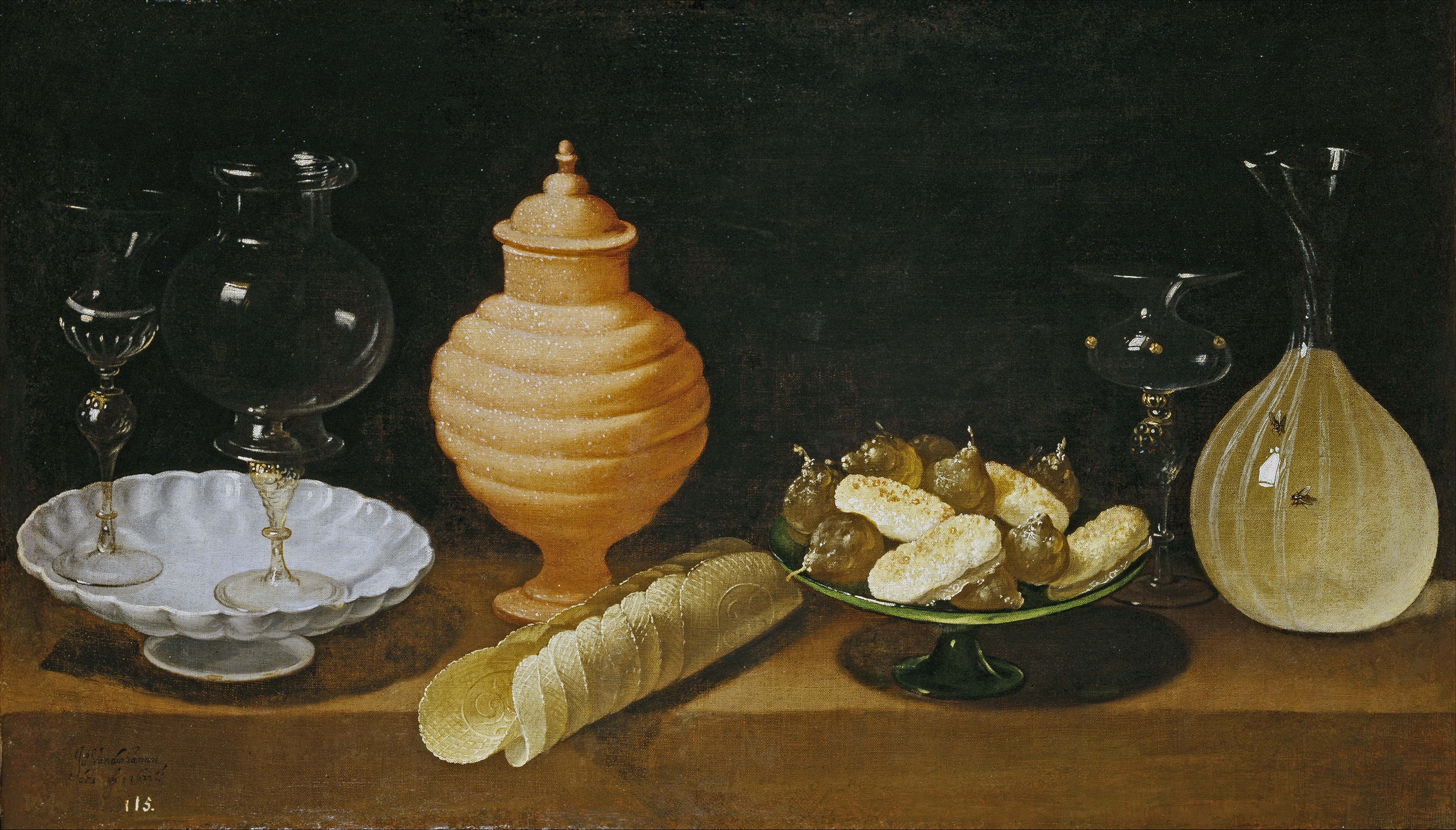 Juan van der Hamen, Still-Life of Glass, Pottery, and Sweets