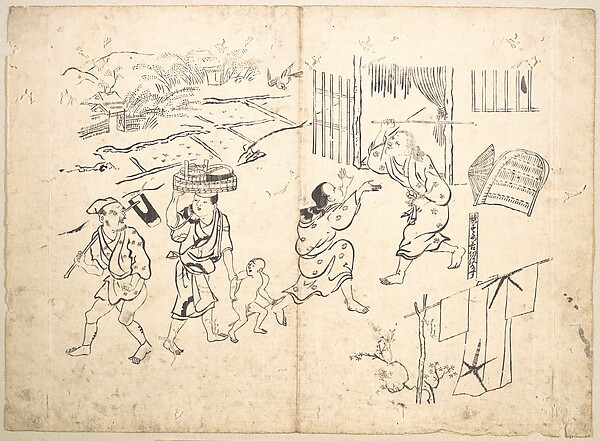 Okumura Masanobu, Woman Pursuing Sparrow