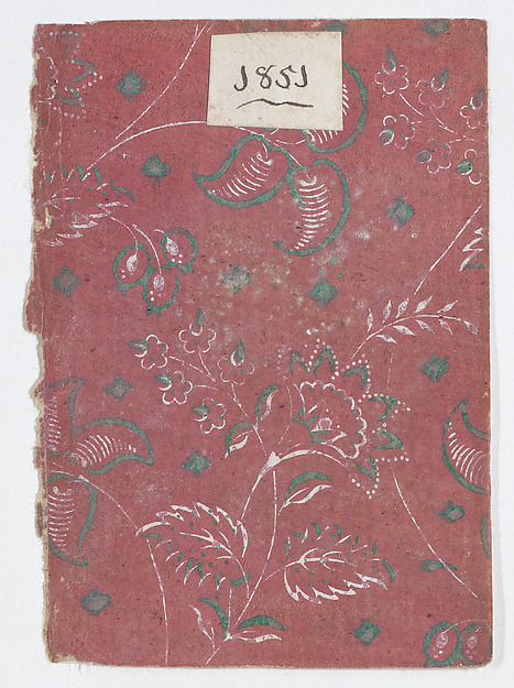 Anonymous, Red book cover with floral and vine pattern
