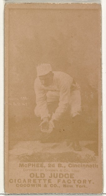Goodwin & Company, John Alexander "Bid" McPhee, 2nd Base, Cincinnati, from the Old Judge series (N172) for Old Judge Cigarettes