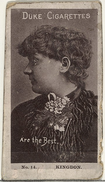 W. Duke, Sons & Co., Card Number 14, Miss Kingdon, from the Actors and Actresses series (N145-6) issued by Duke Sons & Co. to promote Duke Cigarettes