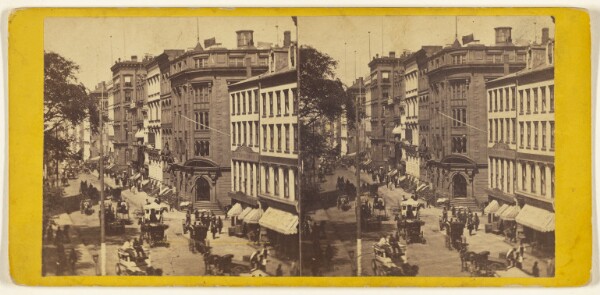 Edward and Henry T. Anthony & Co., Up Broadway, From Below Wall Street.