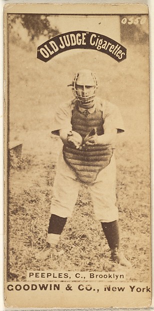 Goodwin & Company, Peeples, Catcher, Brooklyn, from the Old Judge series (N172) for Old Judge Cigarettes