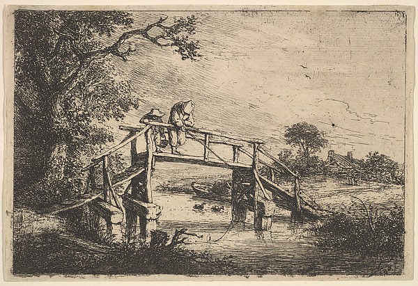 Adriaen van Ostade, Two Anglers on a Bridge