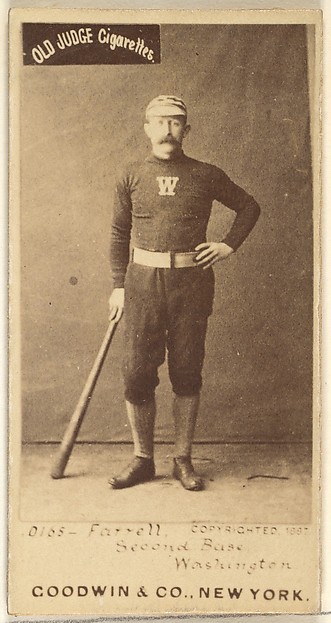 Goodwin & Company, John A. "Jack" Farrell, 2nd Base, Washington Nationals, from the Old Judge series (N172) for Old Judge Cigarettes