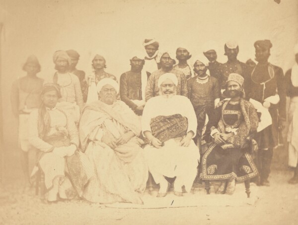 Unknown, [Group portrait of Indian nobles and entourage, India]