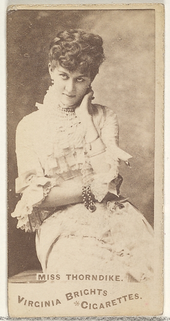 Allen & Ginter, Miss Thorndike, from the Actors and Actresses series (N45, Type 1) for Virginia Brights Cigarettes