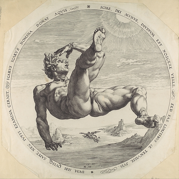 Hendrick Goltzius, Icarus, from "The Four Disgracers"