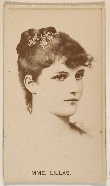 Kinney Brothers Tobacco Company, Mme. Lillas, from the Actresses series (N245) issued by Kinney Brothers to promote Sweet Caporal Cigarettes