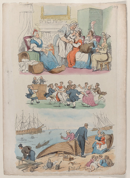 Thomas Rowlandson, Plate 4: A Lying-in Visit, A Round Dance, from "World in Miniature"