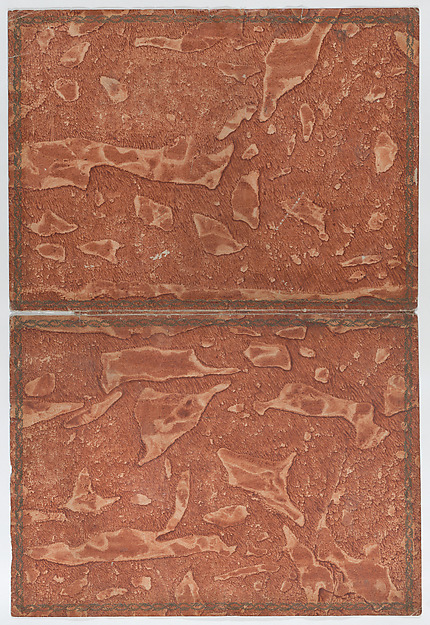 Anonymous, Orange brown paste paper book cover with border