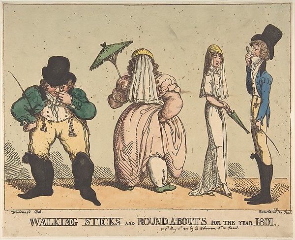 Thomas Rowlandson, Walking Sticks and Round-A-Bouts for the Year 1801