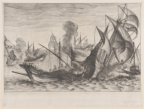 Jacques Callot, 2e Combat Naval (Second Naval Battle), from La Vie de Ferdinand Ier de Médicis série appelée aussi Les Batailles des Médicis (The Life of Ferdinand I de'Medici also called The Medici Battles)