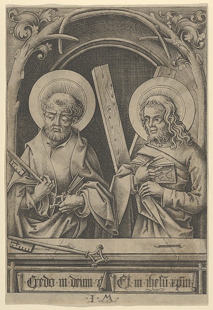 Israhel van Meckenem, St. Peter and St. Andrew, from The Apostles