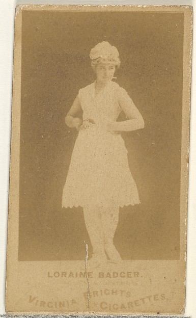 Allen & Ginter, Loraine Badger, from the Actors and Actresses series (N45, Type 1) for Virginia Brights Cigarettes