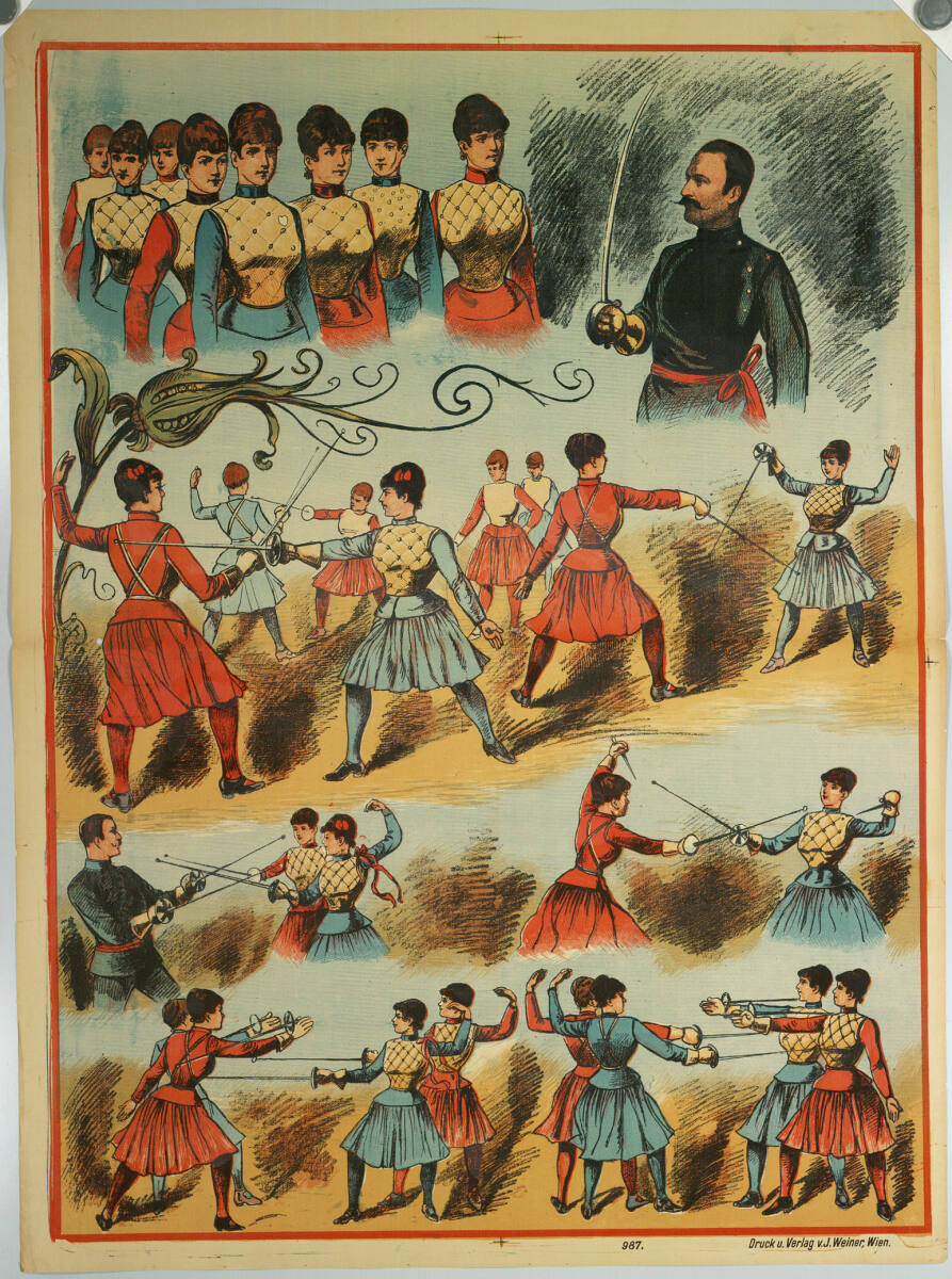 Anonym, Fechtschule für Damen