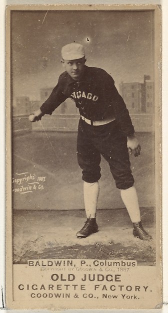 Goodwin & Company, Marcus Elmore "Fido" Baldwin, Pitcher, Cleveland, from the Old Judge series (N172) for Old Judge Cigarettes