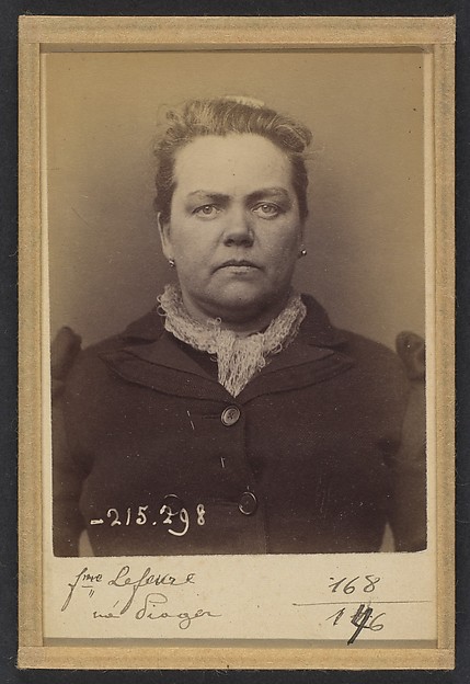 Alphonse Bertillon, Pioger. Louise (veuve Lefèvre). 45 ans, né à Mézières (Sarthe). Giletière. Disposition du préfet. 8/3/94.