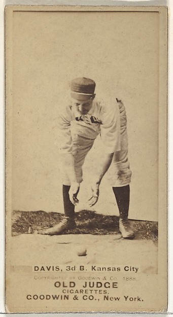 Goodwin & Company, James J. "Jumbo" Davis, 3rd Base, Kansas City Cowboys, from the Old Judge series (N172) for Old Judge Cigarettes