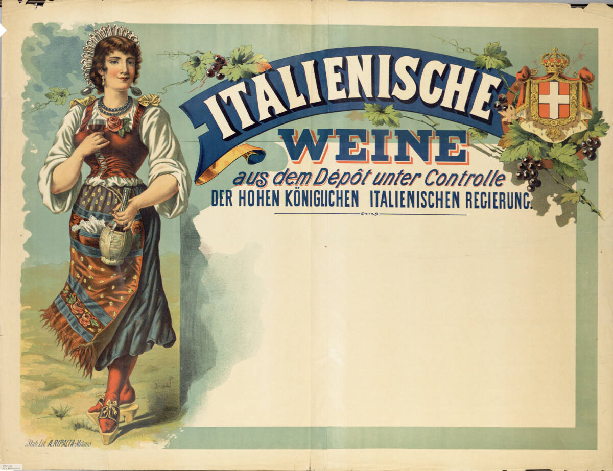 Anonym, ITALIENISCHE WEINE (Blankoplakat)