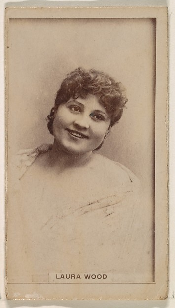 Kinney Brothers Tobacco Company, Laura Wood, from the Actresses series (N245) issued by Kinney Brothers to promote Sweet Caporal Cigarettes
