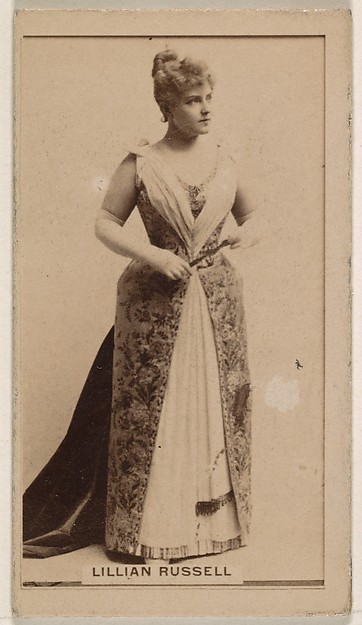 Kinney Brothers Tobacco Company, Lillian Russell, from the Actresses series (N245) issued by Kinney Brothers to promote Sweet Caporal Cigarettes