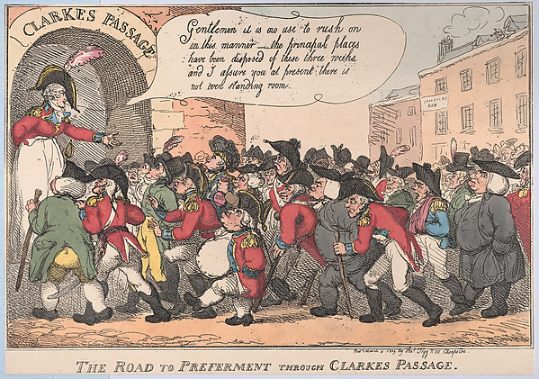 Thomas Rowlandson, The Road to Preferment Through Clarke's Passage