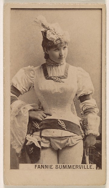 Kinney Brothers Tobacco Company, Miss Fannie Summerville, from the Actresses series (N245) issued by Kinney Brothers to promote Sweet Caporal Cigarettes