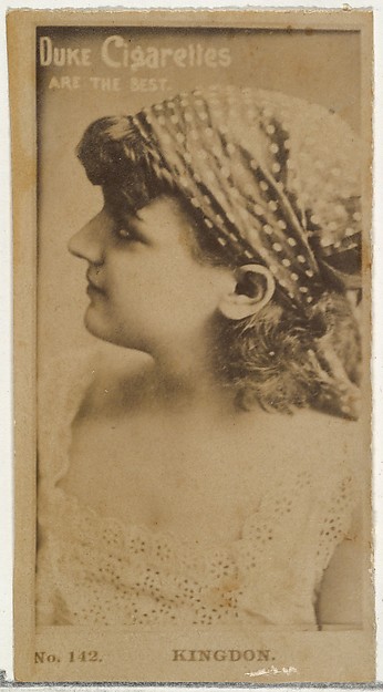 W. Duke, Sons & Co., Card Number 142, Miss Kingdon, from the Actors and Actresses series (N145-6) issued by Duke Sons & Co. to promote Duke Cigarettes