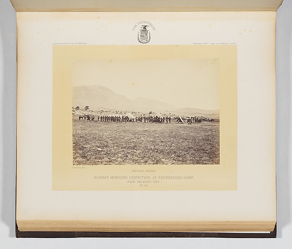 Timothy H. O'Sullivan, Sunday Morning Inspection, At Rendezvous Camp, Near Belmont, Nevada