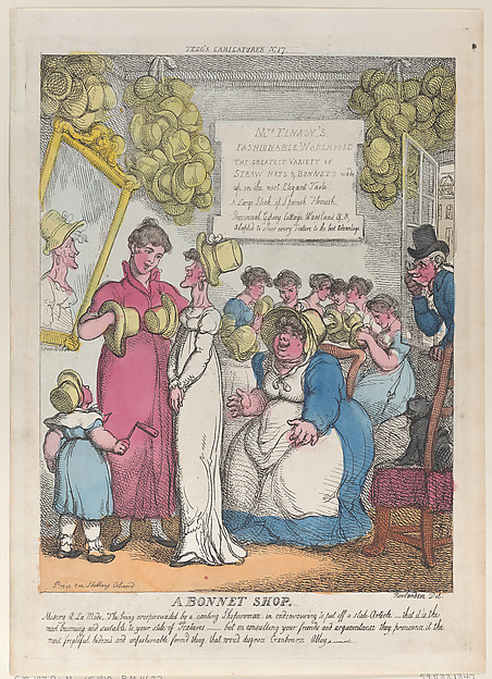 Thomas Rowlandson, A Bonnet Shop